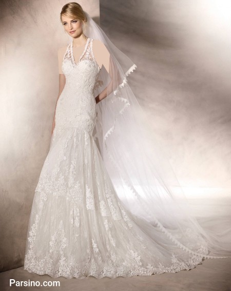  مدل لباس عروس دکلته , لباس عروس دوبنده